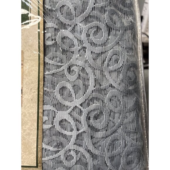 Aria Blue Lace Curtain Panel 56" W x 63" L by National Curtain - Classic Distinc - Picture 5 of 6
